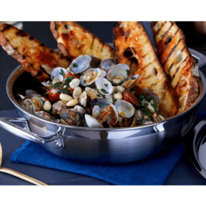 Sale: Shallow Casserole - Fry Pan with Lid/3-ply Stainless Steel/3.5 litres