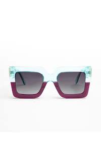 Happy To Sit On Your Face 1: Harlow Turquoise Purple Sunglasses