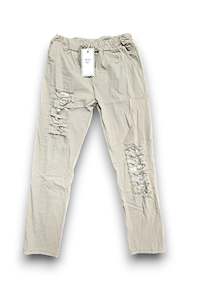 Helga May 1: Ripped Pants With Sequins Khaki