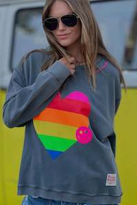 Hoodies Crews: Vintage Heart Sweat Charcoal