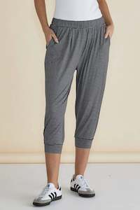 Pants 1: Tokyo 3/4 Pant Charcoal Stripe