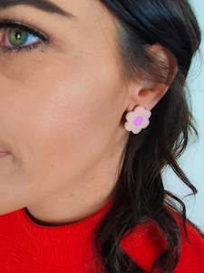 Lover Lover: Daisy Stud Pale Pink/Fuchsia