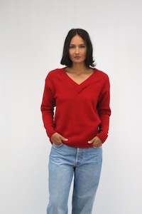 Tulia V Neck Jumper Poppy