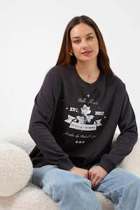 Jumpers Cardis: Classic Sweater Aged Black Cracked Rose