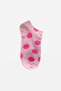 Sock Blush With Fuchsia Dots