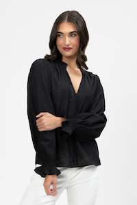 Sale: Addyson Top Long Sleeve Black Texture