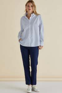 Sale: Artemis Shirt Blue Lurex Stripe
