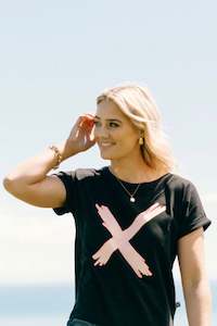 Jackie Tee Black with Blossom Berry X