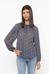 Leila Luca 1: Soft Touch Top Navy Ditsy