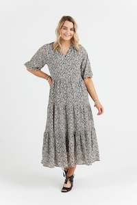 Leila Luca 1: Willow Maxi Dress Black Chiffon Trelice