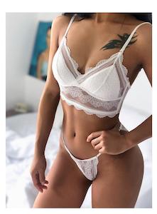 Backless Bralette & Knicker Set White