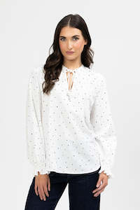 Seeking Lola: L/S Honey Top White Scatter Spot