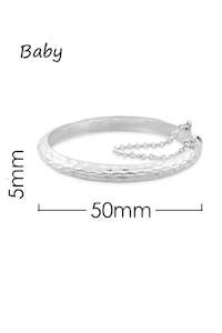Stones Silver: Pattened Sterling Silver Baby Bangle