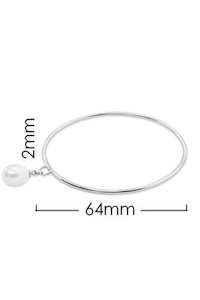 Stones Silver: Sterling Silver Bangle With Pearl