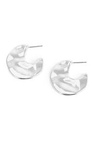 A C Oslo: Sculptured Earrings Silver