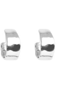 Sculptured Wide Earring Silver Medium