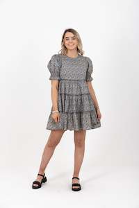 Solo Seek Exclusive: Briar Tiered Mini Dress Navy Sunshine - EXCLUSIVE TO MINT