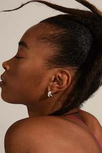 Pilgram Jewellery: Alexane Chunky Mini Hoop Earrings Silver-Plated