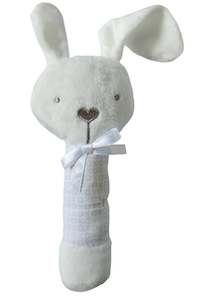 White Bunny Rattle