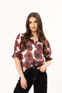 Movement Blouse Merlot Pop - PREORDER