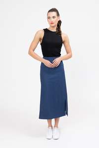 All Clothing: Madrid Pencil Skirt Mid Blue