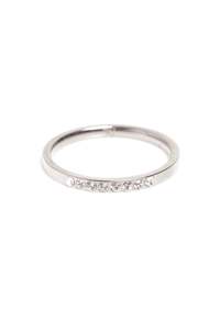 Ring Steel Thin With Crystals Silver