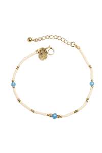 Pure Steel Bracelet White Turquoise Gold