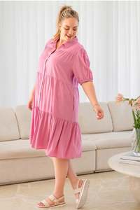 Dresses 1: Taylor Shirt Dress Pink