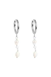 Accessories: Pure Steel Huggy Freshwater Pearl Drop
