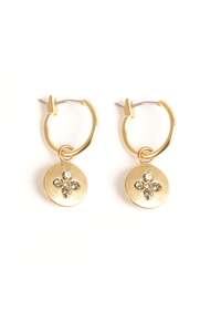 Accessories: Earring Small Crystal Stones Gold
