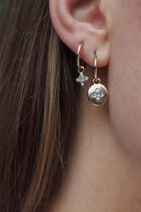 Accessories: Earring Small Crystal Charming Coins