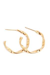 Accessories: _W_Earring 25mm Curled Steel Gold