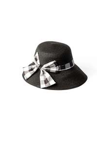 Bella Check Hat Black