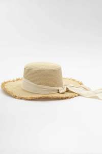 Sandy Summer Hat Cream Tie