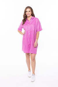 Seeking Lola: Easy Breezy Dress Bubblegum Linen