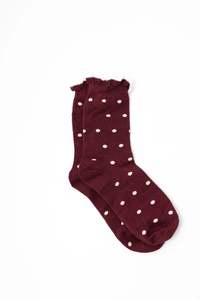 New: Polka Dot Socks Merlot