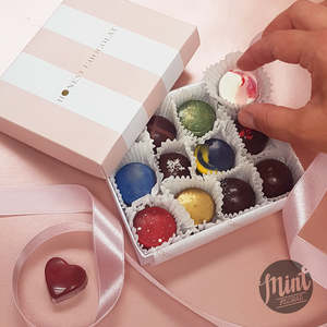 Fathers Day 2020 Thank Dad With A Memorable Mont Floral Gift: Beautiful Bonbon Truffle Collection Handmade by Honest Chocolat - 12 piece