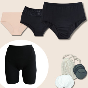 Incontinence Care: Comfort High Waist | Gift Set | 3 x Underwear + 1 x Shorts + Facial Pads