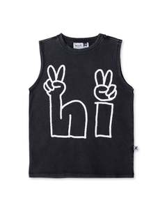 Summer 2526 Boys Tanks: Minti Peace And Hi Sleeveless Tee