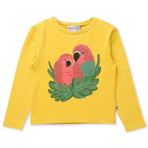 Girls Long Sleeve Tees: Minti Parrot Pair Tee