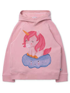 Girls Hoodies: Minti Unicorn On A Cloud Furry Hood