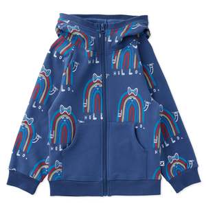 Minti Hello Rainbow Furry Zip Up