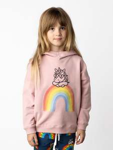 Minti Unicorn On A Rainbow Furry Hood