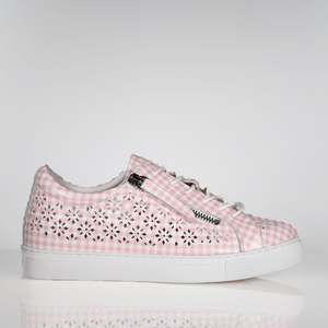 37 Samples Vip Only: 37 SAMPLE - ZIP BAND PERF/PINK GINGHAM