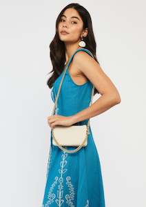 Bags & Wallets: Lily Crossbody Bag - Sand + Gold Curb Chain