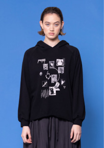 Gaard: CLEARANCE Hin Hoodie - Peace Print on Black