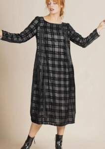 Tartan Giselle Dress - Black / Ivory