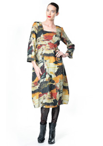 Geisha and Swans Bennett Dress - Multi