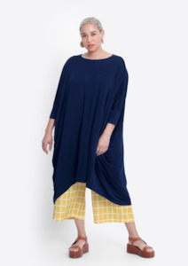 Wide Stretch Dress - Navy