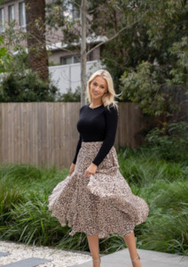 Leopard Flyer Skirt - Mocha